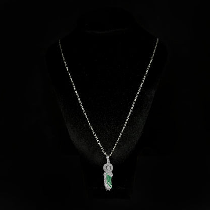 Dije San Judas Tadeo Plata .925 con Zirconias y Cadena 55 cm